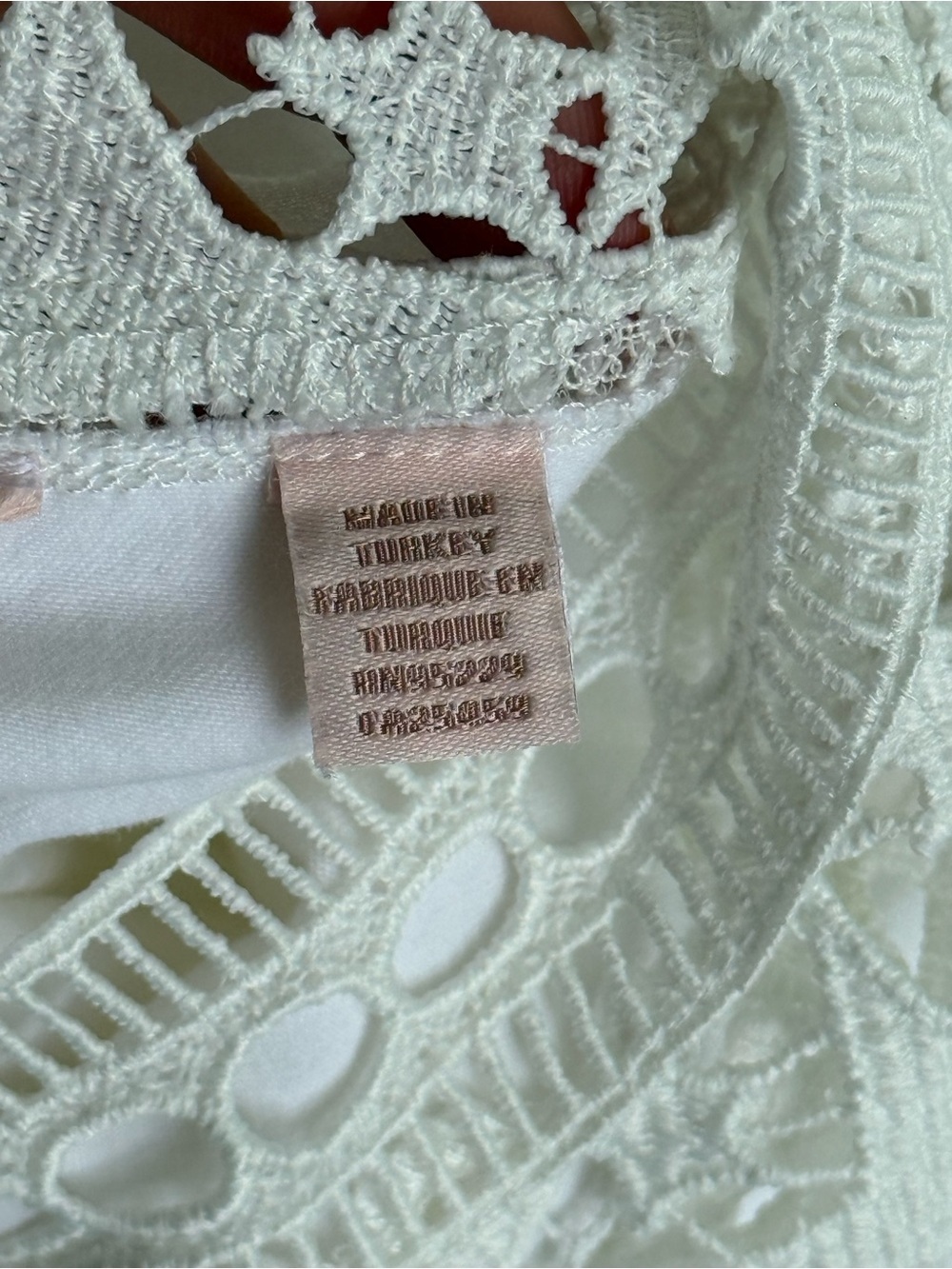 Ted Baker London White Lace Ruffle High Neck Top Blouse Size 0 XS - Picture 8 of 9